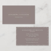 Minimale grafische creatieve kunst Deco Taupe Brow Visitekaartje (Voorkant / Achterkant)