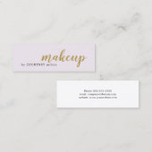 Minimale grafische Faux Gold White Makeup Artist Mini Visitekaartje (Voorkant / Achterkant)