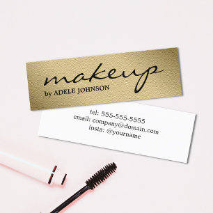Minimale grafische Faux Gold White Makeup Artist Mini Visitekaartje
