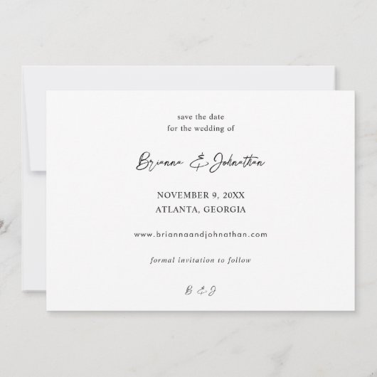 Minimale grafische foto H Opslaan Datum 2B Kaart (Achterkant)