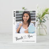 Minimale grafische foto legant Script Heart Afstud Bedankkaart (Staand voorkant)