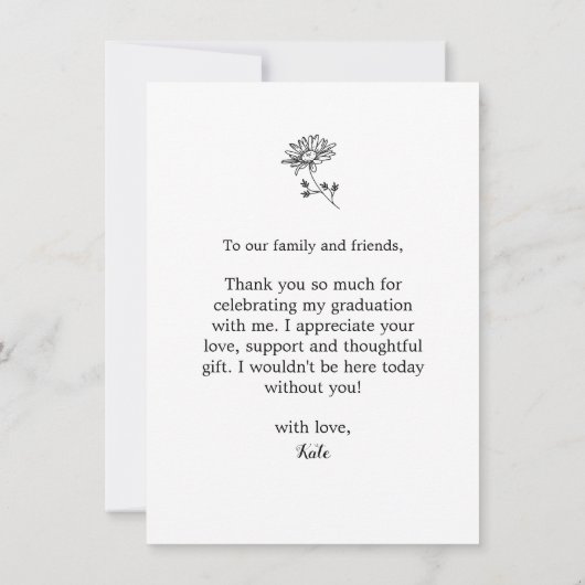 Minimale grafische foto legant Script Heart Afstud Bedankkaart (Achterkant)