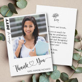 Minimale grafische foto legant Script Heart Afstud Bedankkaart