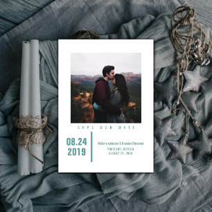 Minimale grafische foto Opslaan datum   BLAUWGROEN Save The Date