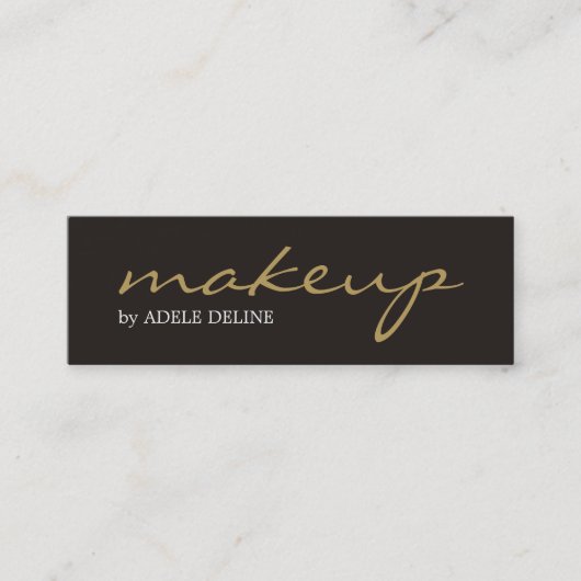 Minimale grafische grijze goudmakerij mini visitekaartje (Voorkant)