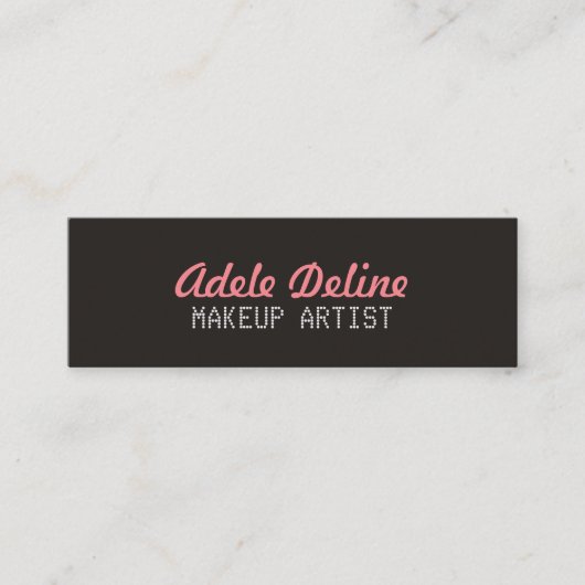 Minimale grafische grijze roze Makeup artiest Mini Visitekaartje (Voorkant)