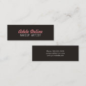 Minimale grafische grijze roze Makeup artiest Mini Visitekaartje (Voorkant / Achterkant)