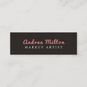 Minimale grafische grijze roze Makeup artiest Mini Visitekaartje (Voorkant)