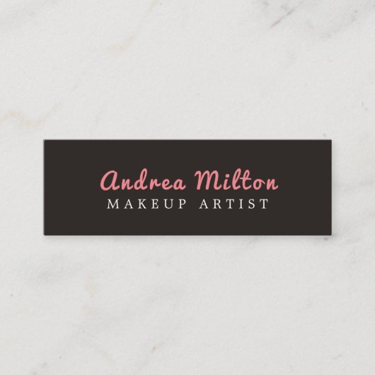 Minimale grafische grijze roze Makeup artiest Mini Visitekaartje (Voorkant)