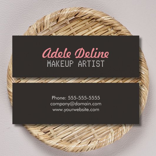 Minimale grafische grijze roze Makeup artiest Mini Visitekaartje