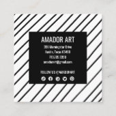 Minimale grafische handgemaakte lijnen zwart-wit e kortingskaartje (Achterkant)