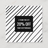 Minimale grafische handgemaakte lijnen zwart-wit e kortingskaartje (Voorkant)