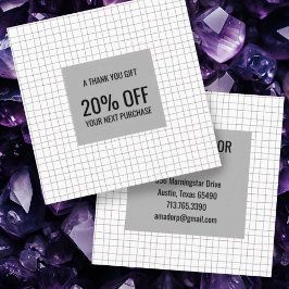 Minimale grafische handgemaakte potloodlijnen rast kortingskaartje