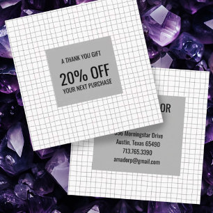 Minimale grafische handgemaakte potloodlijnen rast kortingskaartje