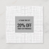 Minimale grafische handgemaakte potloodlijnen rast kortingskaartje (Voorkant)