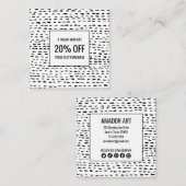 Minimale grafische handgemaakte Stippen zwart-wit Kortingskaartje (Voorkant / Achterkant)
