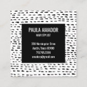 Minimale grafische handgemaakte Stippen zwart-wit Kortingskaartje (Achterkant)