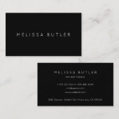 Minimale grafische kaart zwart visitekaartje (Voorkant / Achterkant)