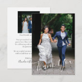 Minimale grafische kalligrafie Aangepast huwelijk  Bedankkaart (Voorkant / Achterkant)