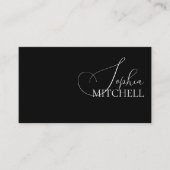 Minimale grafische kalligrafie zwart visitekaartje (Voorkant)