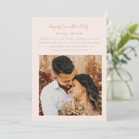 Minimale grafische ontvangst alleen bruiloft kaart (Staand voorkant)