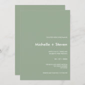 Minimale grafische opslag | Typografie Wedding Kaart (Voorkant / Achterkant)