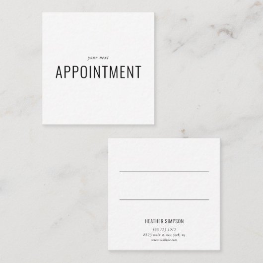 Minimale grafische professional afsprakenkaartje (Voorkant / Achterkant)