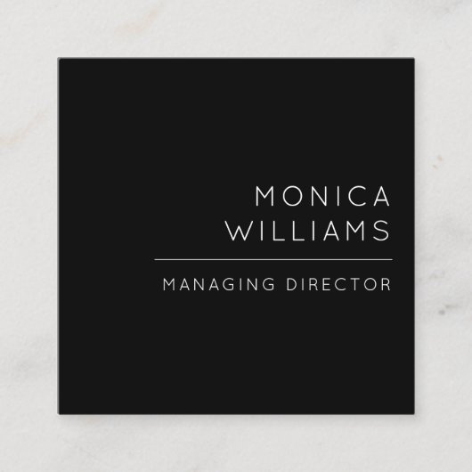 Minimale grafische professionals vierkante visitekaartje (Voorkant)