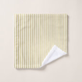 Minimale grafische vormgeving voor crème Gold Stri Bad Handdoek (Wasdoekje)