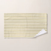 Minimale grafische vormgeving voor crème Gold Stri Bad Handdoek (Handdoek)