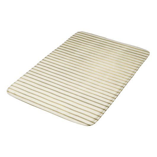 Minimale grafische vormgeving voor crème Gold Stri Badmat (Gekanteld)