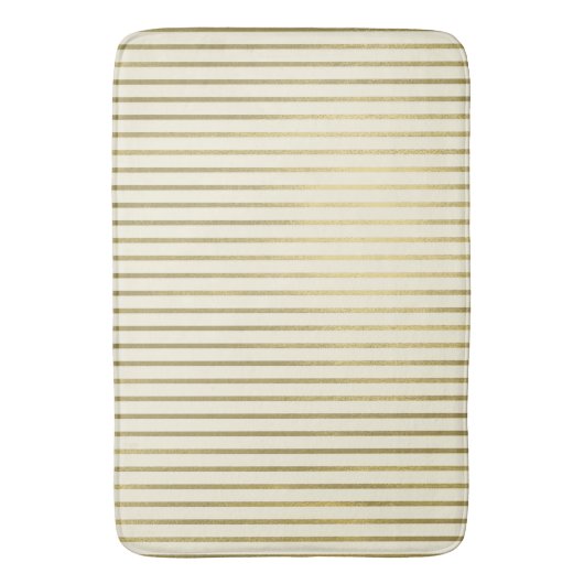 Minimale grafische vormgeving voor crème Gold Stri Badmat (Voorkant Verticaal)