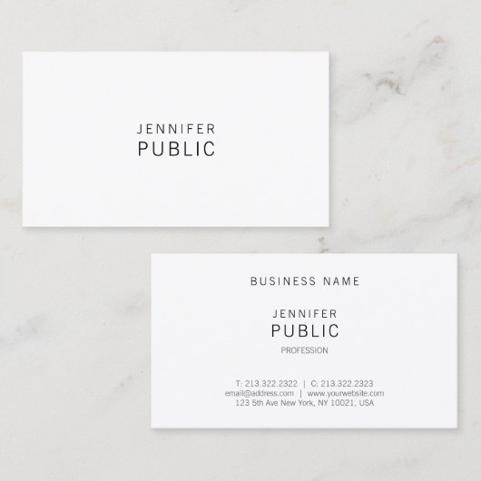 Minimale grafische vormgeving voor professionele m visitekaartje (Voorkant / Achterkant)