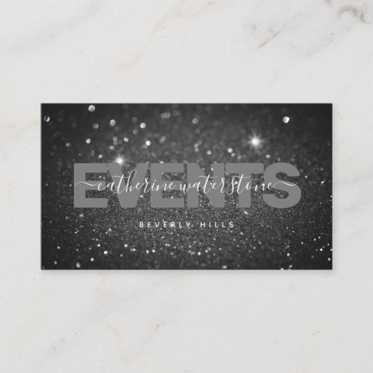 Minimale grafische zwarte glitter Professional Visitekaartje (Voorkant)