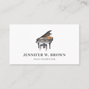 Minimale grand piano privé pianolerares visitekaartje