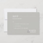 Minimale granietgrijze moderne RSVP-kaart Kaart (Voorkant)