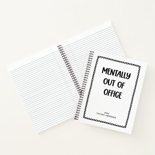 Minimale Grappige Collega Kantoor Naam Jaar Notitieboek (Binnen)
