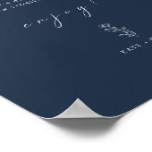 Minimale Grappige Navy Blue Bruiloft Open Bar Teke Poster (Hoek)
