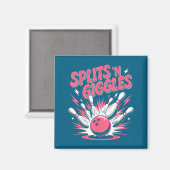 Minimale Grappige Splits 'n Gegiechel Bowling Magneet (Voorkant / Achterkant)