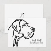 Minimale Great Dane-portret Briefkaart (Voorkant / Achterkant)
