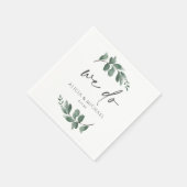 Minimale Greenery Foliage Handwriting Weddenschap Servet (Hoek)