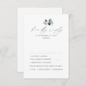 Minimale Greenery Wedding RSVP (Voorkant / Achterkant)