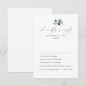 Minimale Greenery Wedding RSVP Kaartje (Voorkant / Achterkant)