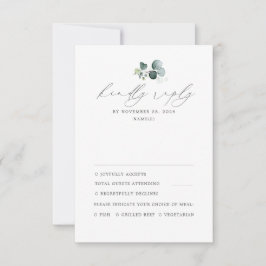 Minimale Greenery Wedding RSVP Kaartje