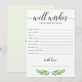 Minimale Greenery Wedding Well Wishes and Advice (Voorkant / Achterkant)