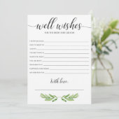 Minimale Greenery Wedding Well Wishes and Advice (Staand voorkant)