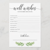Minimale Greenery Wedding Well Wishes and Advice (Voorkant)
