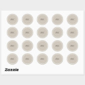 Minimale Greige & Espresso Initiaal Envelope Zegel (Vel)