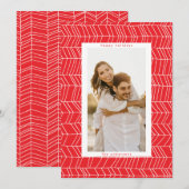 Minimale grens voor rode witte kerstsnoepriet feestdagenkaart (Voorkant / Achterkant)