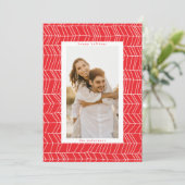 Minimale grens voor rode witte kerstsnoepriet feestdagenkaart (Staand voorkant)